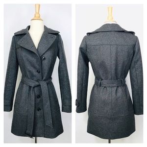 Banana Republic Charcoal Wool Peacoat Mid length